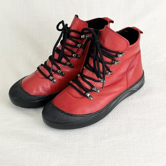 Spring‎ Step Darlene Women’s Boot Lace Up Red Sz 7.5/8 US. 38 Euro Size - Picture 1 of 16
